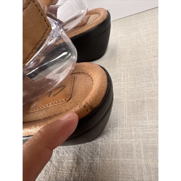 Clarks Artisan Brown‎ Tan Leather Strappy Boho Summer Sandals Women’s Sz 9.5 - Picture 6 of 14